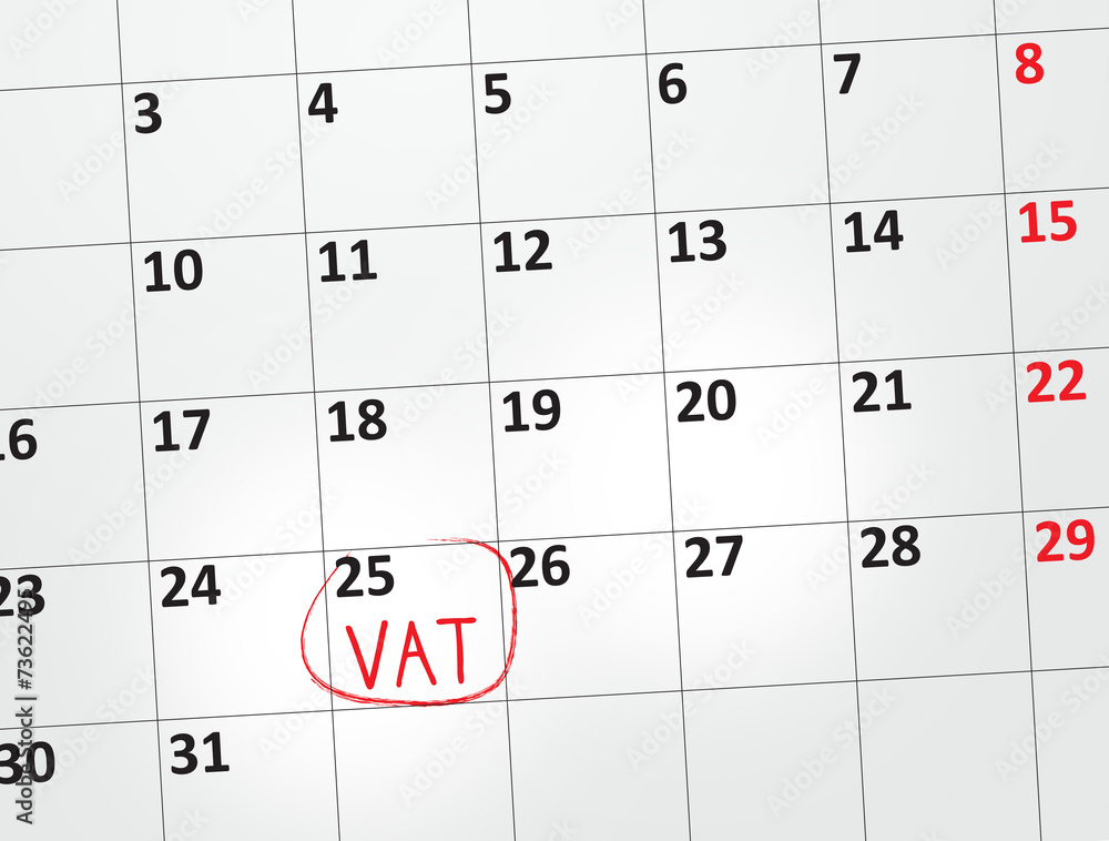 VAT, podatek, termin płatności, kalendarz VAT, podatek, termin płatności, kalendarz