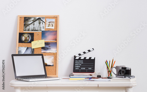 Desk of creative worker