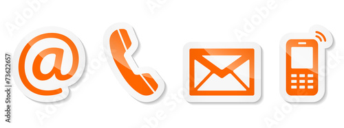 Contact Us – Orange sticker icons photo