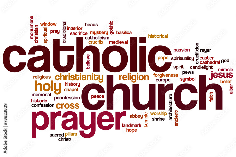 Fototapeta premium Catholic church word cloud