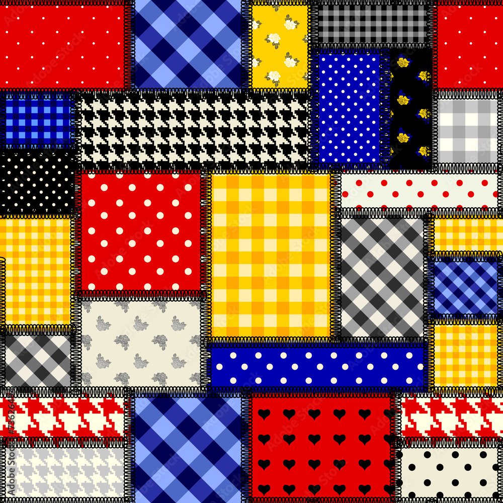 Patchwork in cubism style Patchwork in cubism style