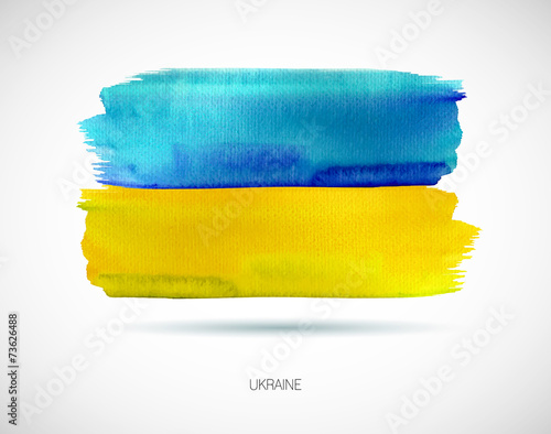 Painted Ukraine flag. Vector