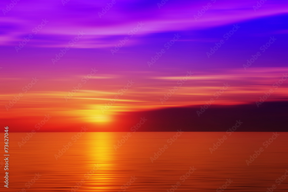 Blurred sunset in purple color