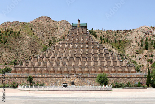 108 Dagobas in Xiakou Mountain, Ningxia province of China