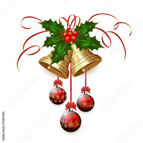 Christmas bells and red balls