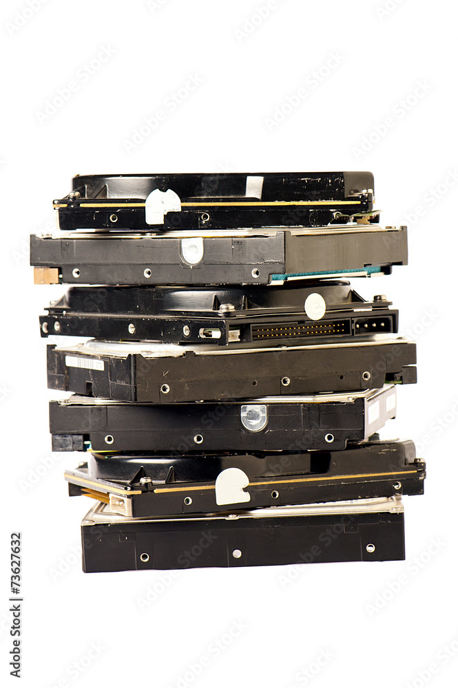 pile of hard disk pile of hard disk