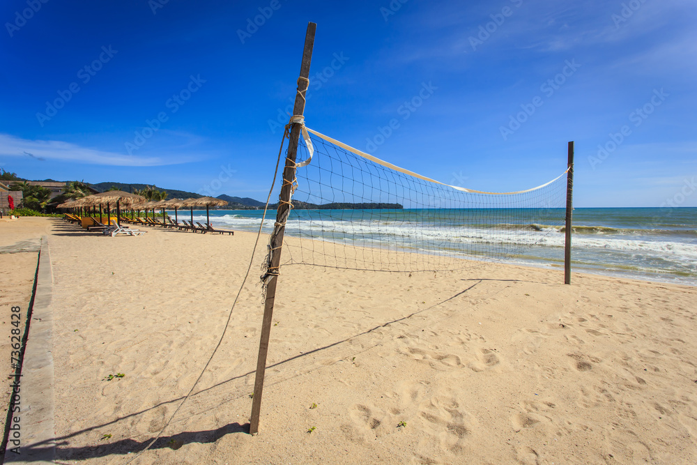 volleyball net on the beach