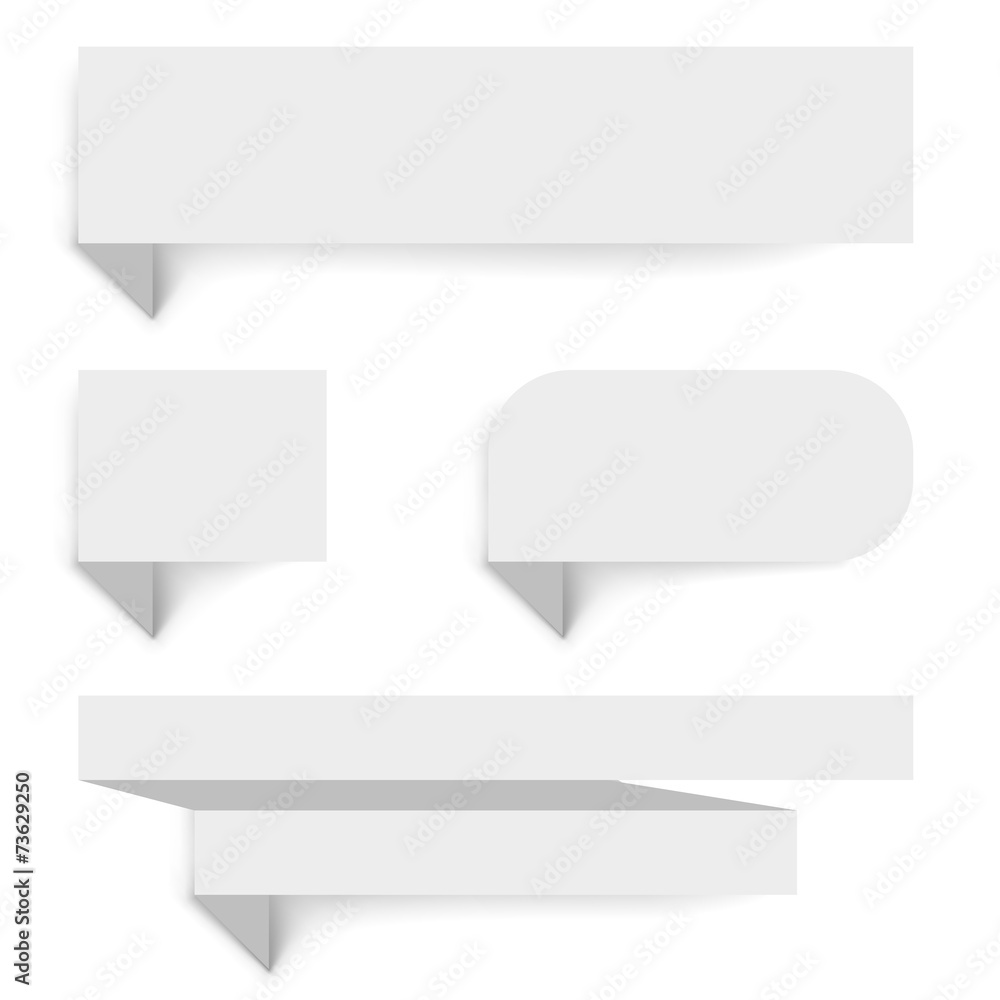 Blank paper banners with shadow template Blank paper banners with shadow template