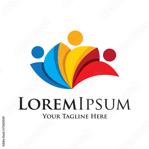 Business cooperation unity friends icon simple elements logo