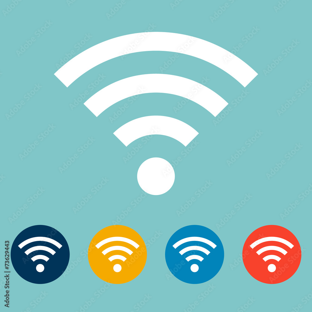 Set of Wi-Fi flat icons. Set of Wi-Fi flat icons.