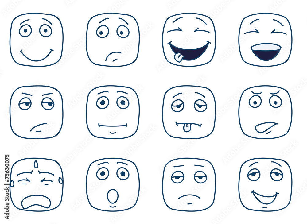 Abstract square smileys