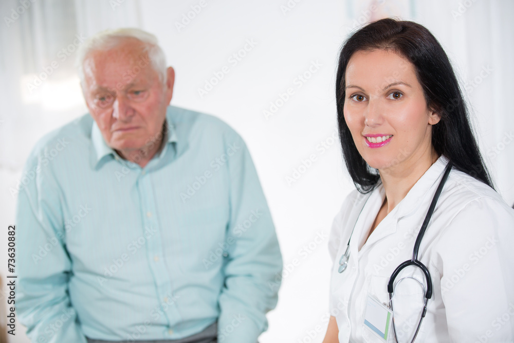 Portrait of a smiling female doctor with senior patient Portrait of a smiling female doctor with senior patient
