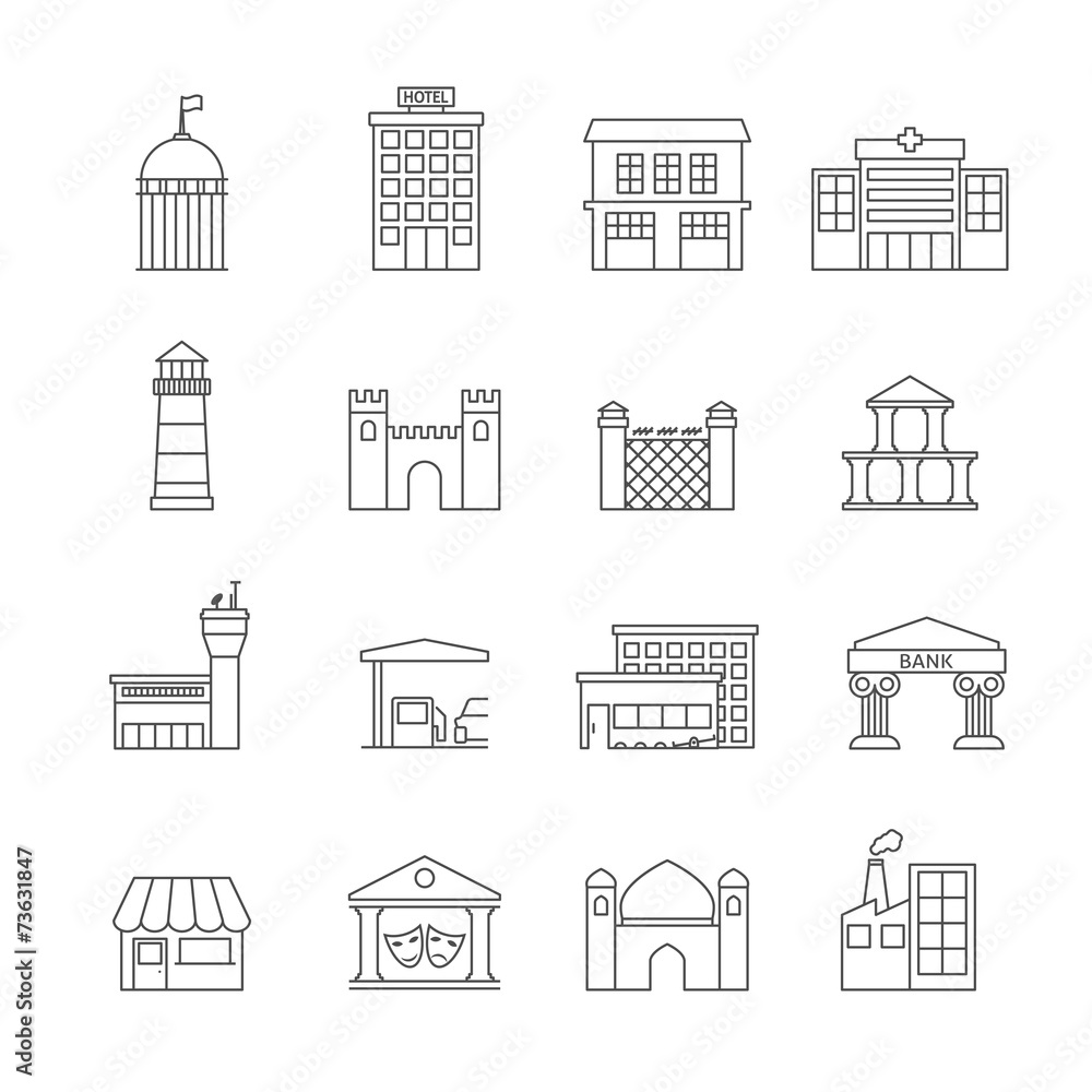 Government Buildings Icons