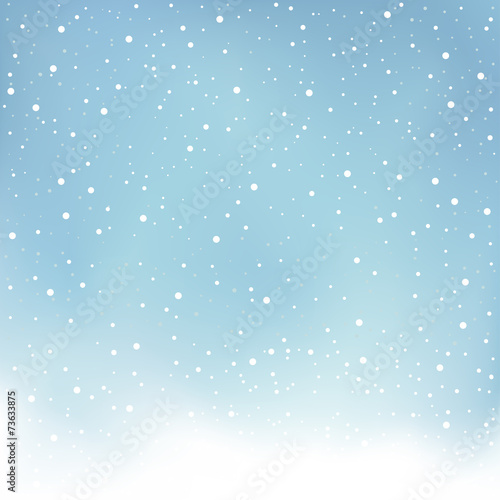 winter snowfall blue background