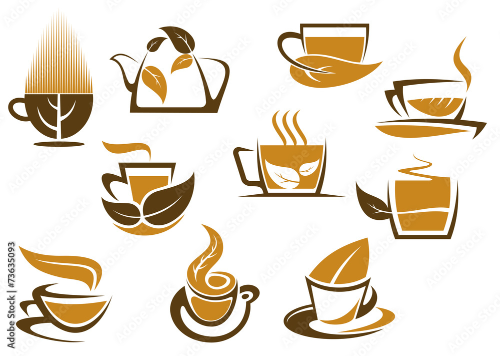 Herbal tea symbols and emblems Herbal tea symbols and emblems