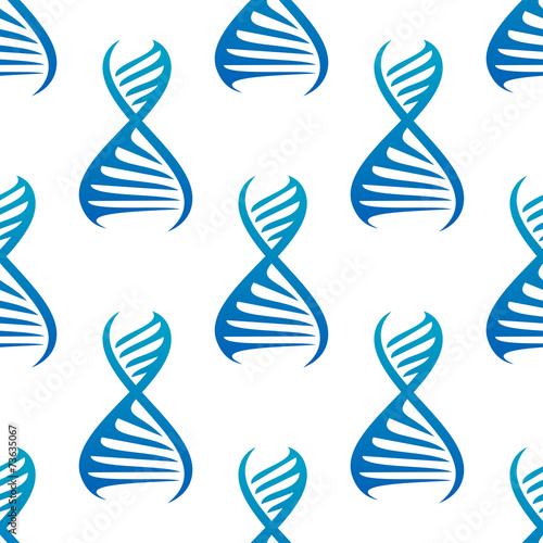 Blue DNA seamless pattern