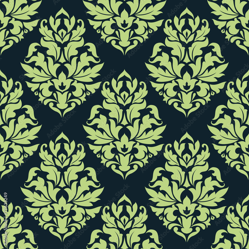 Green floral seamless pattern Green floral seamless pattern