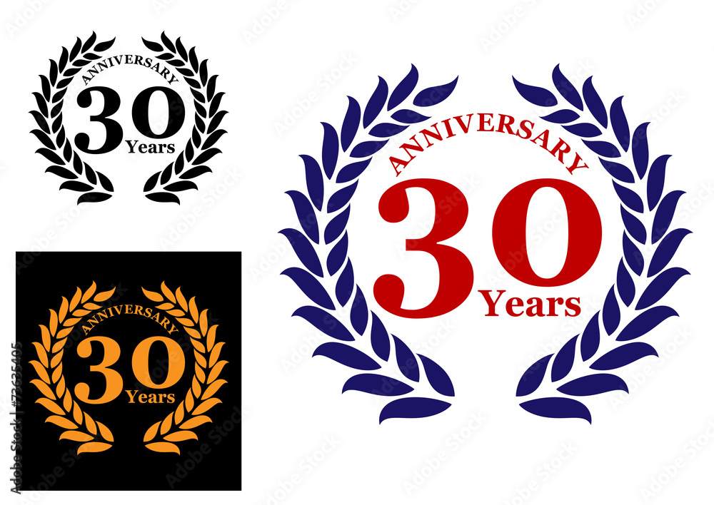 Obraz premium Laurel wreath with 30 years anniversary
