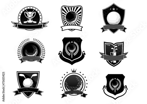 Golf sports emblems and symbols set