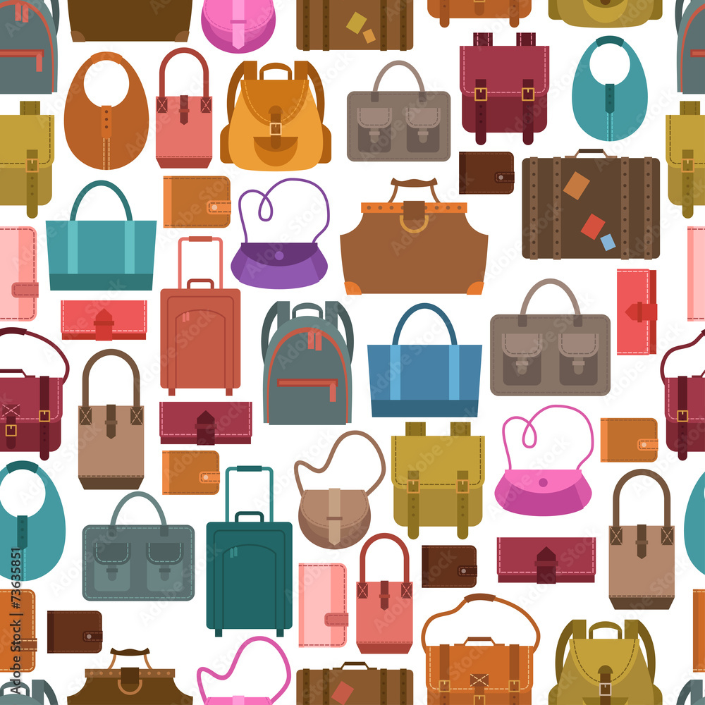 Bags colored seamless pattern Bags colored seamless pattern