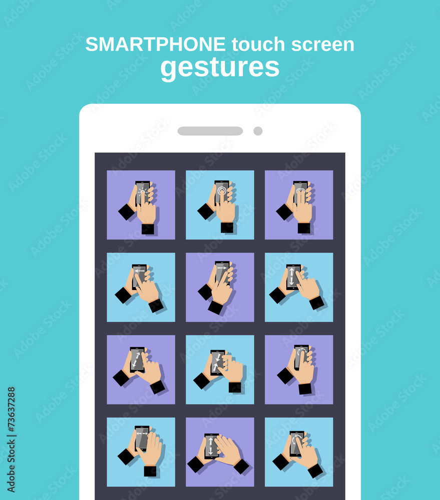 Touch gestures on smartphone Touch gestures on smartphone