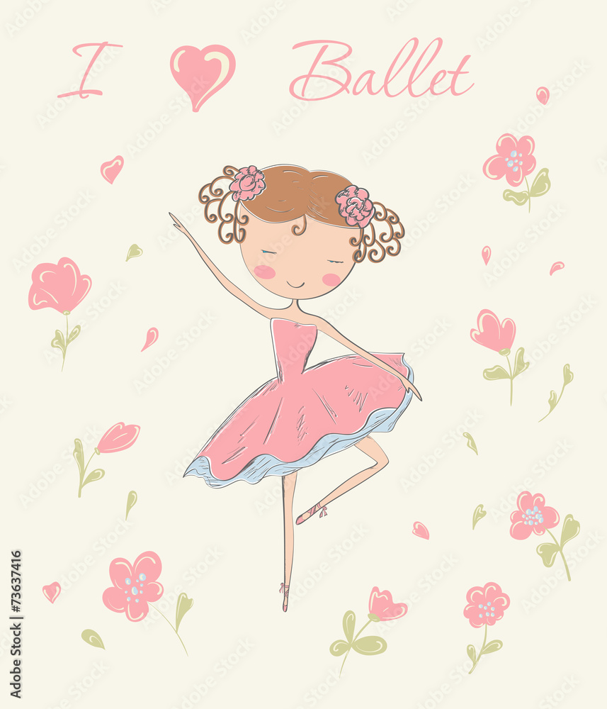 ballerina with flowers. ballerina with flowers.