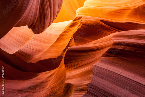Fotografiet Sandstone texture in Antelope canyon, Page, Arizona