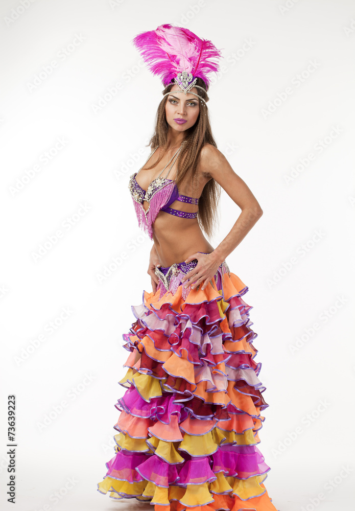 Beautiful carnival dancer, amazing costume Beautiful carnival dancer, amazing costume