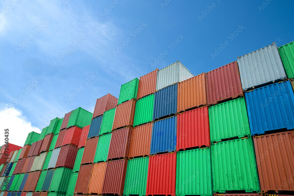 Fototapeta premium Stack of Cargo Containers at the docks