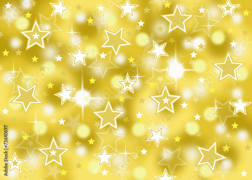 Abstract gold star bokeh celebration background with sparkles