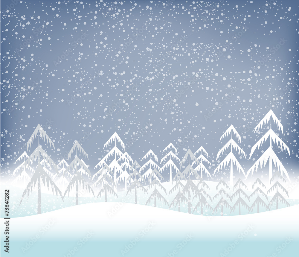 Holiday winter landscape background with winter tree Holiday winter landscape background with winter tree