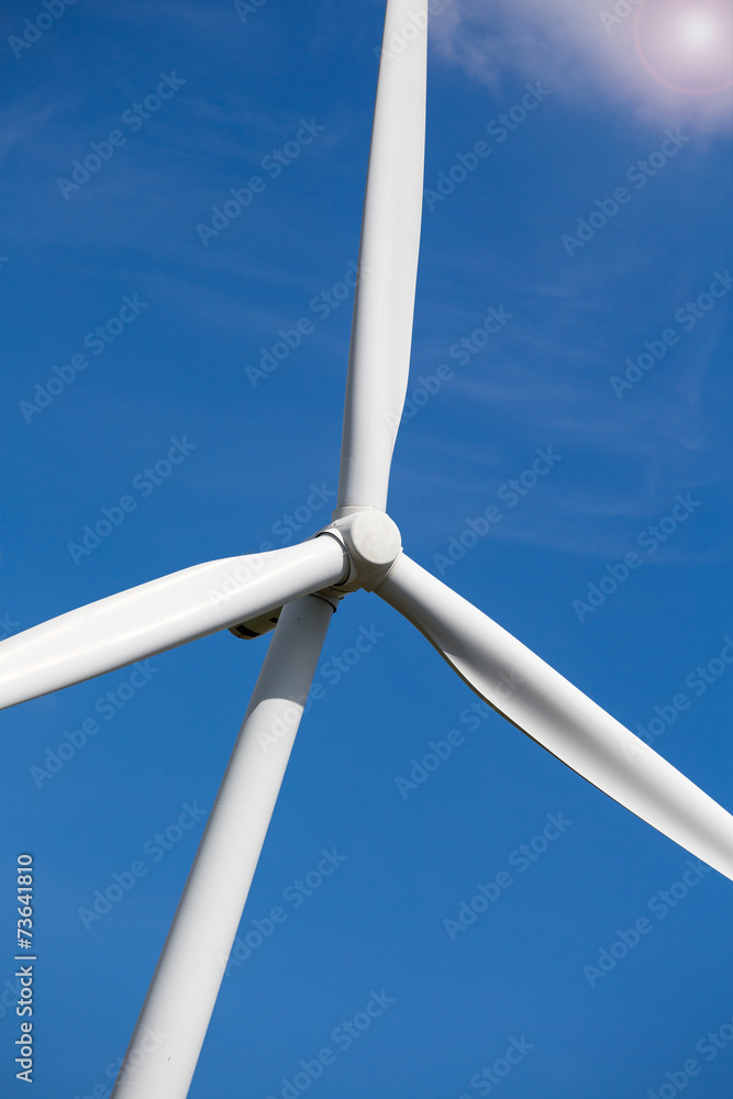 Wind-Turbine with sunlight Wind-Turbine with sunlight