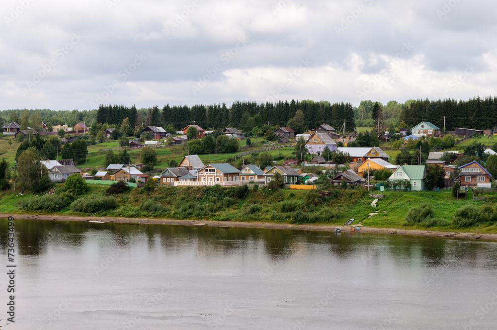 Small russian village on Sukhona river