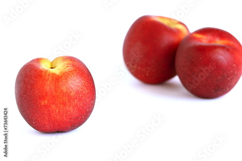 Nectarine on White Background