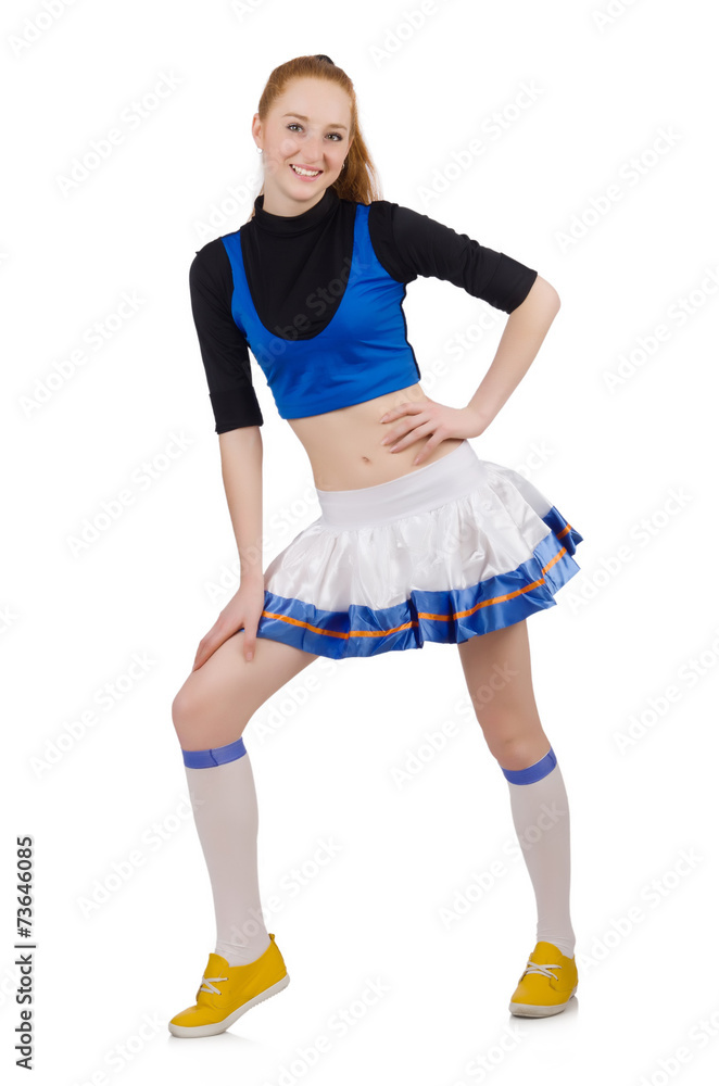 Cheerleader isolated on the white background Cheerleader isolated on the white background