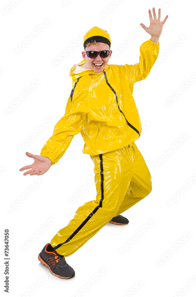 Man in yellow suit isolated on white Man in yellow suit isolated on white