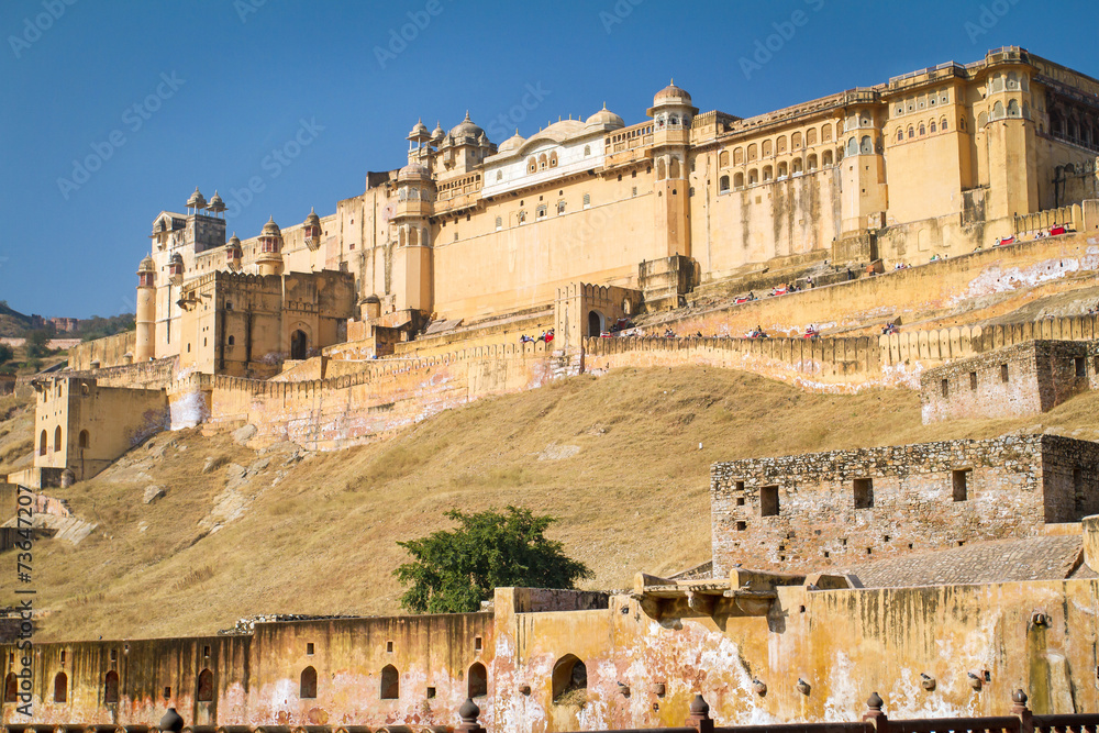 Palace of the Amber Fort near Jaipur, Rajasthan, India