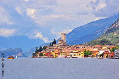 Fototapet Malcesine on Garda lake, Italy