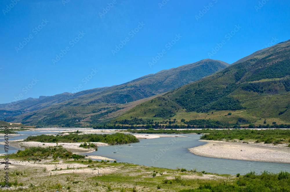 Landscape with river, Albania