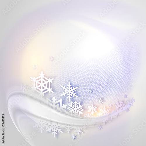 Abstract blue winter background with snowflakes
