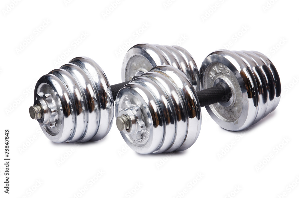 Dumbbells isolated on the white background Dumbbells isolated on the white background