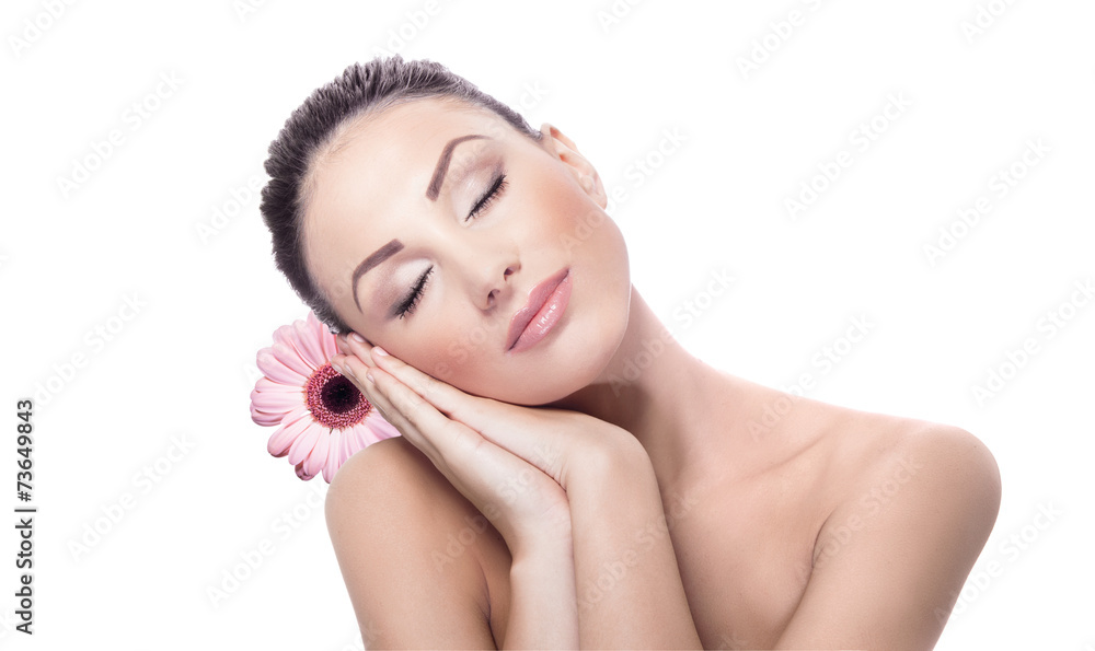 Calm woman with closed eyes Calm woman with closed eyes