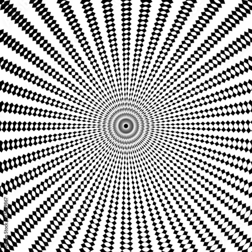 Design monochrome circle movement illusion background