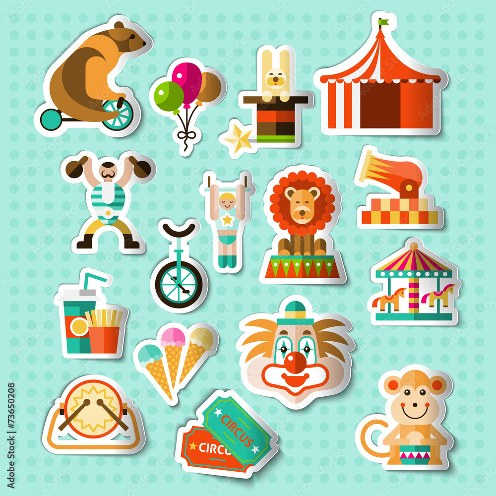 Circus stickers set Circus stickers set