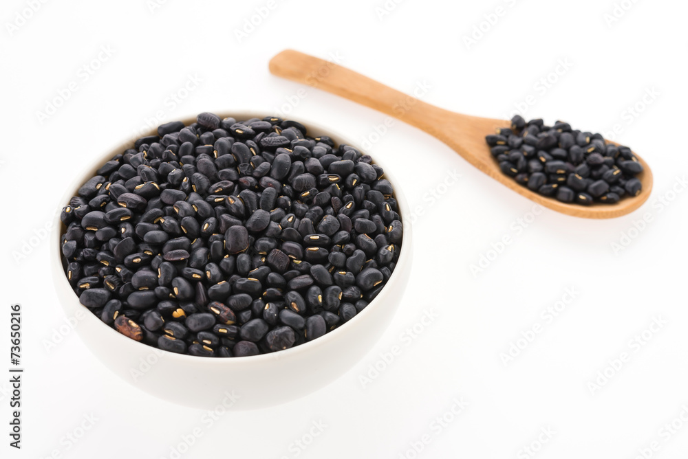 Black beans isolated on white background Black beans isolated on white background