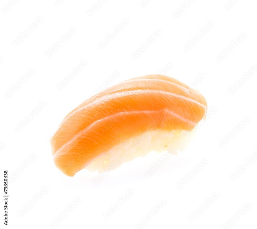 Salmon sushi isolated on white