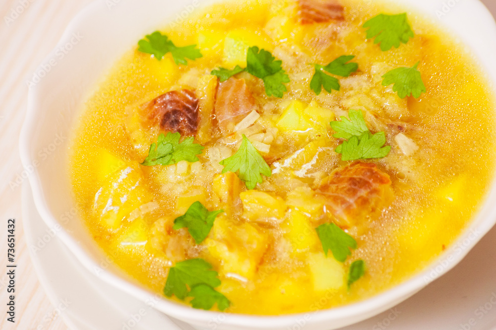 Fish soup with potato and rice Fish soup with potato and rice
