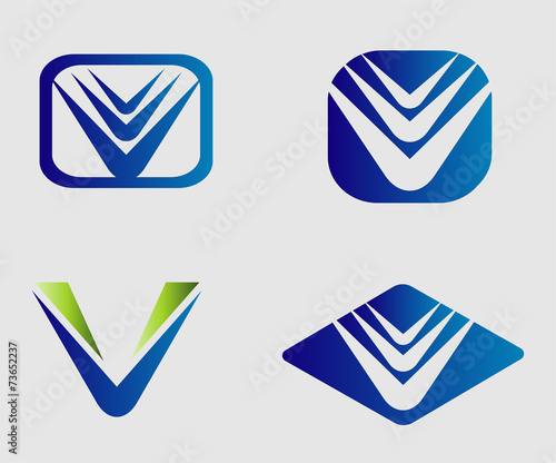V logo set