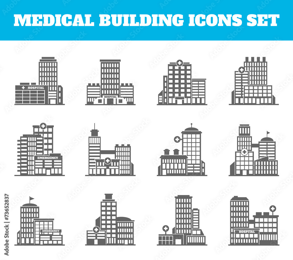 Fototapeta premium Medical building black