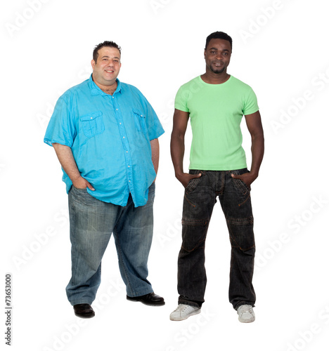 African man with perfect body together with a nice fat man